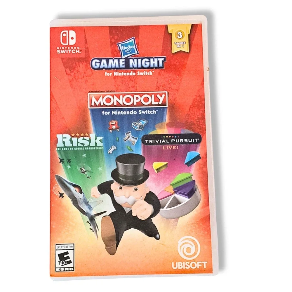 Hasbro Game Night Video Game Nintendo Switch Red Monopoly Risk Trivial Pursuit